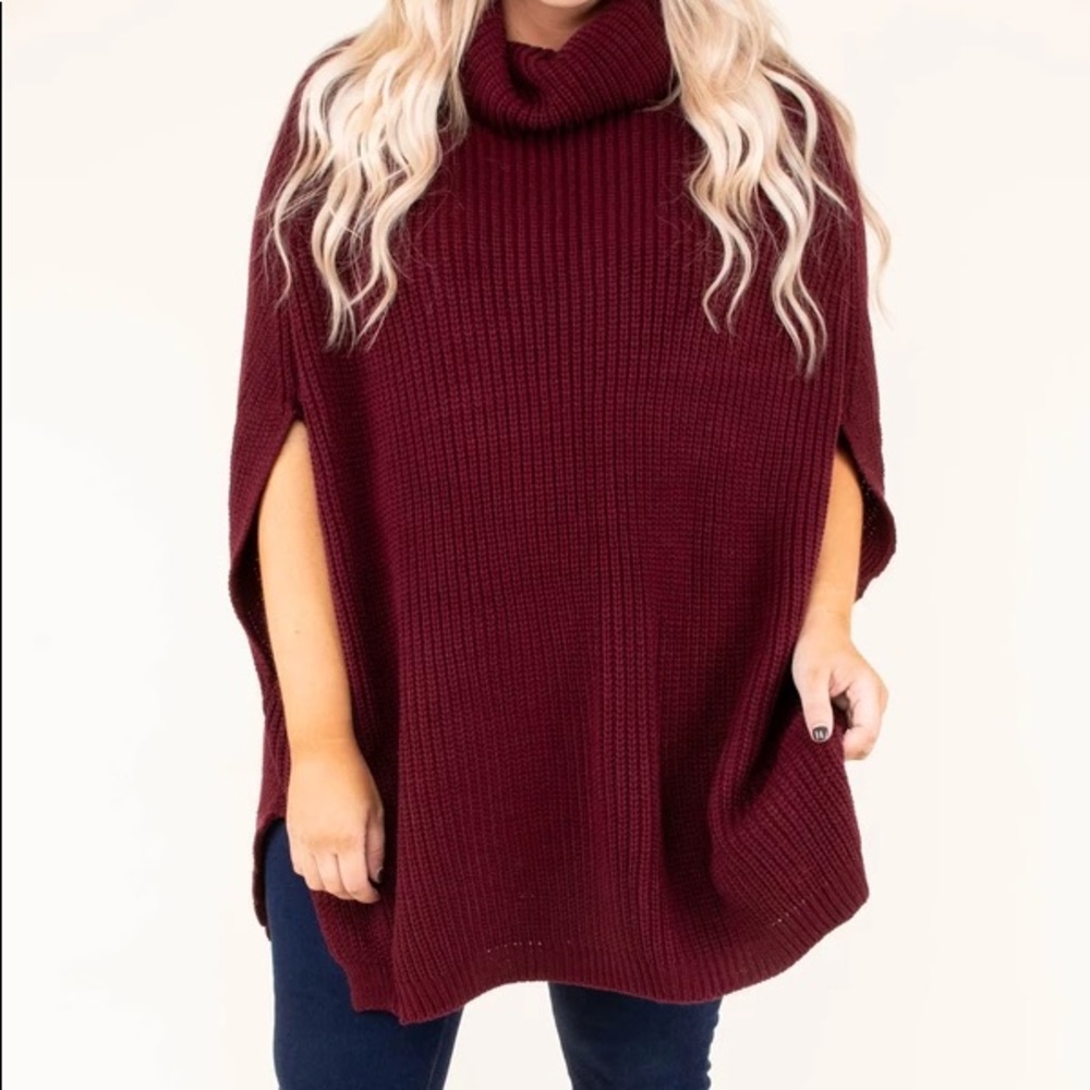 Like You Mean It Poncho, Dark Burgundy